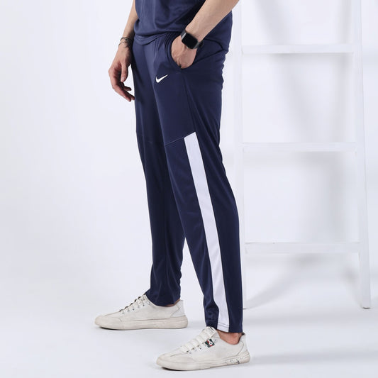 Nik striped Navy Blue Drifit Trouser